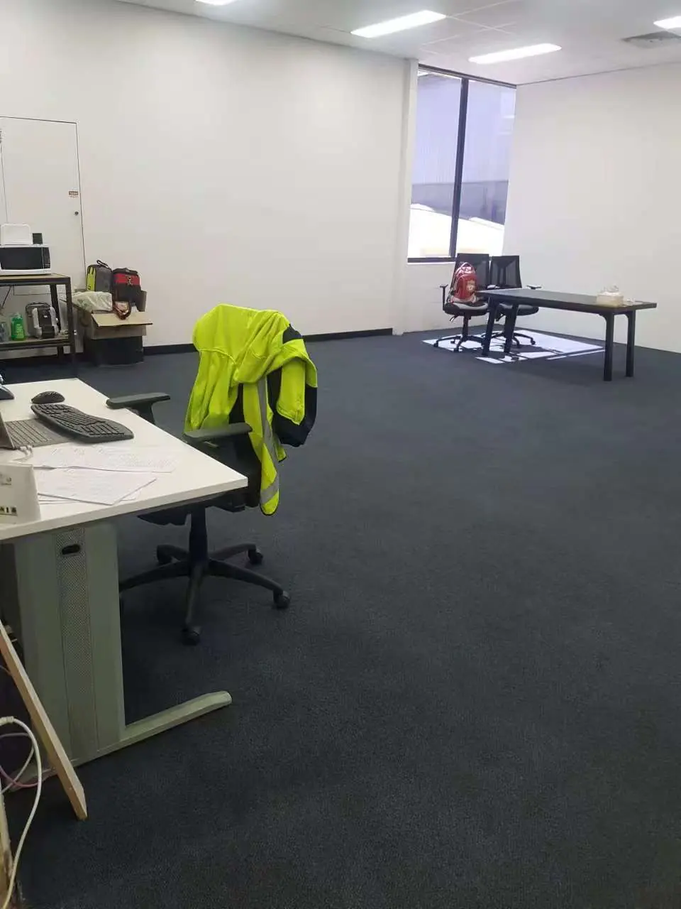 Clean office located inside a factory and warehouse facility